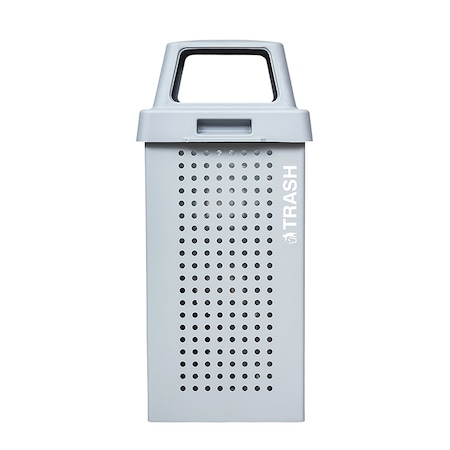 Ex-Cell Kaiser 36-Gal. Square Trash Receptacle - Steel, hammered gray gloss RC-KDX36-T HMGX